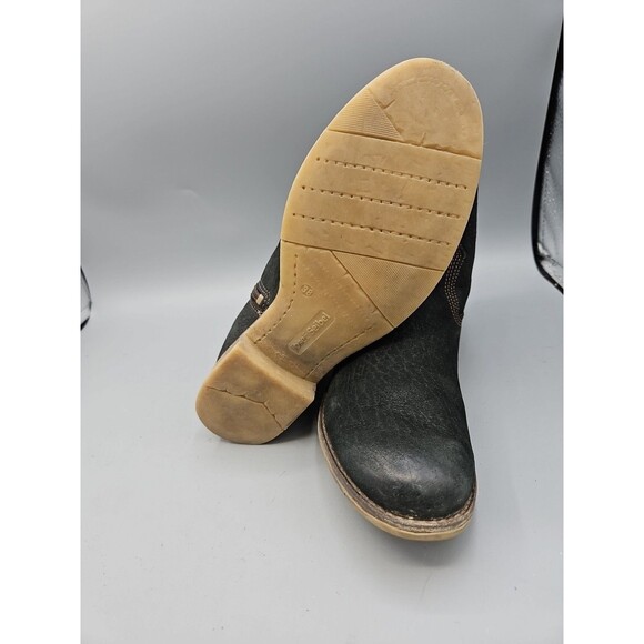 Josef Seibel Sienna 01 Boots Womens 7.5 38 Black Back Tie Leather Booties Ankle - Picture 9 of 12